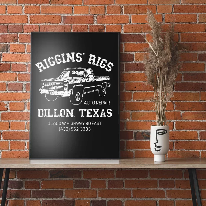Dillon Texas Football Fan Auto Repair Riggins Rigs Poster