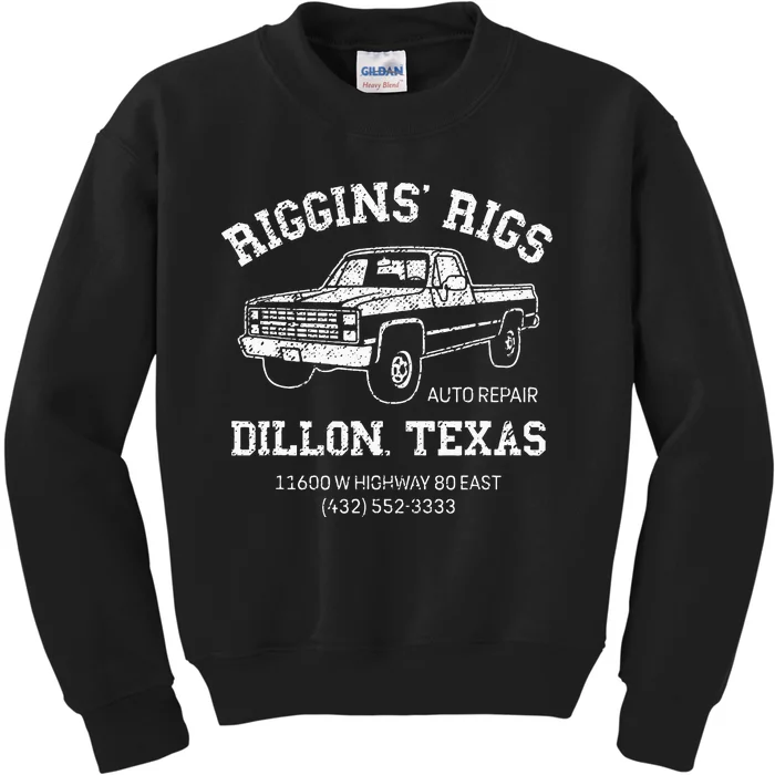 Dillon Texas Football Fan Auto Repair Riggins Rigs Kids Sweatshirt