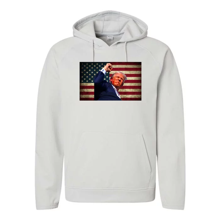 Donald Trump Field Attempt Fight For Freedom Meaningful Gift Performance Fleece Hoodie