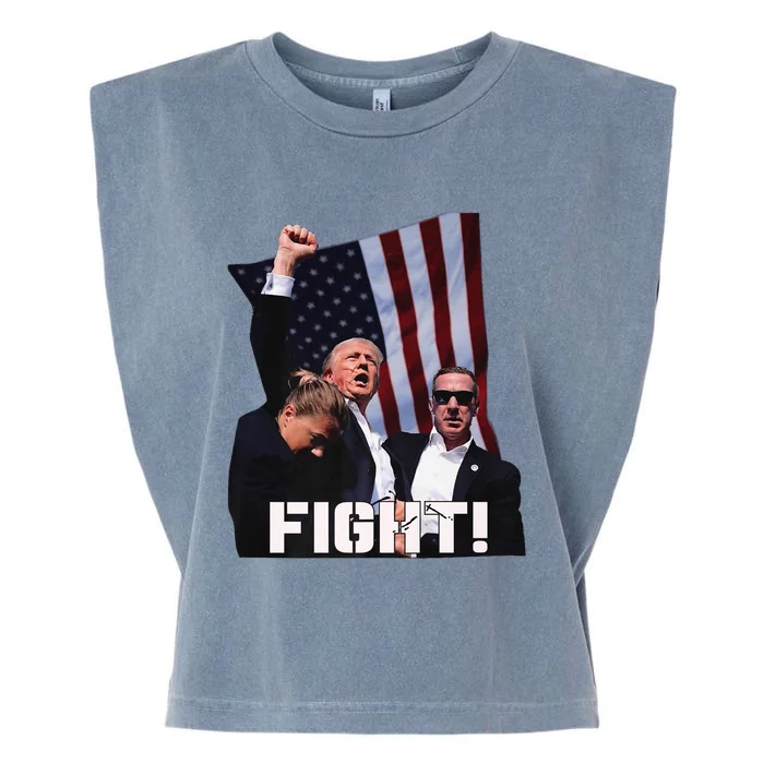 Donald Trump Fight Fighting Fighters Supporters Americans Garment-Dyed Women's Muscle Tee