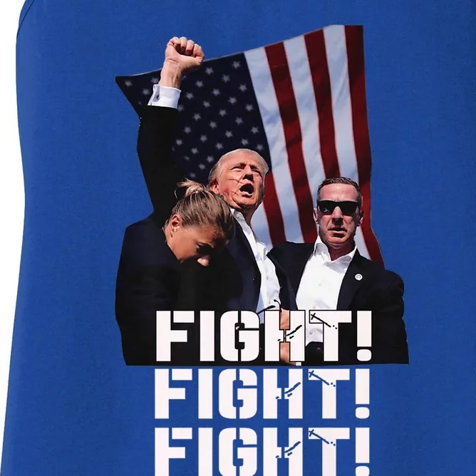 Donald Trump Fight Fighting Fighters Supporters Americans Women's Racerback Tank