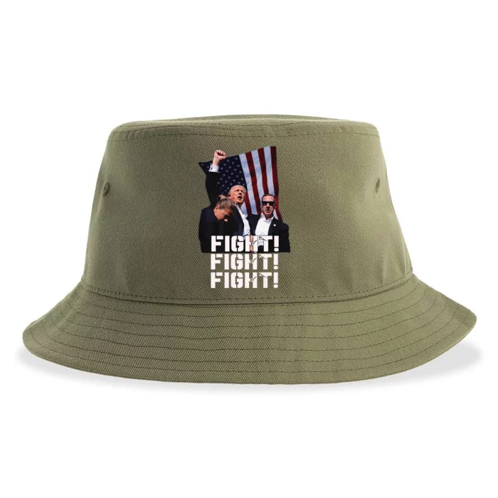 Donald Trump Fight Fighting Fighters Supporters Americans Sustainable Bucket Hat