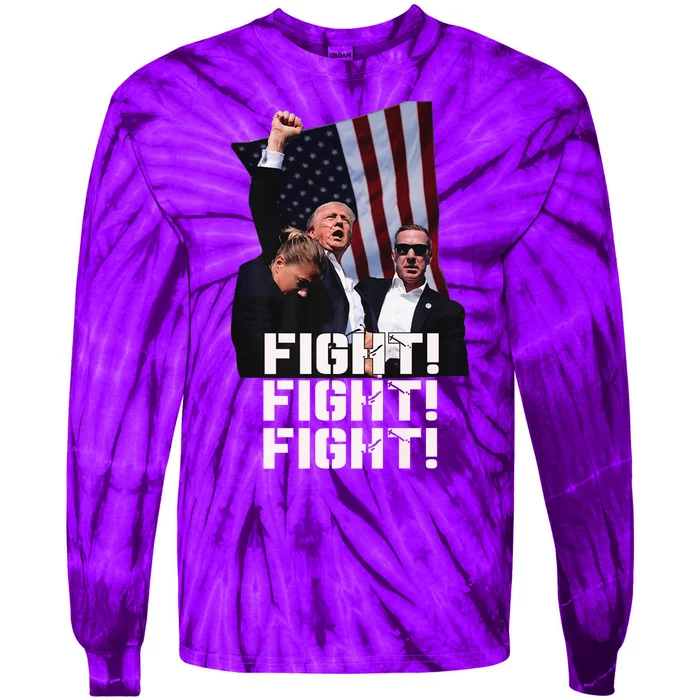 Donald Trump Fight Fighting Fighters Supporters Americans Tie-Dye Long Sleeve Shirt