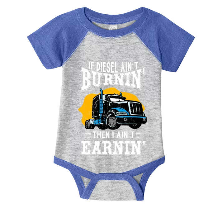 Diesel Trucker Funny Big Rig Semifunny Gifttrailer Truck Driver Gift Infant Baby Jersey Bodysuit