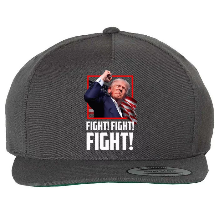 Donald Trump Fight Fighting Fighters Supporters Americans Wool Snapback Cap