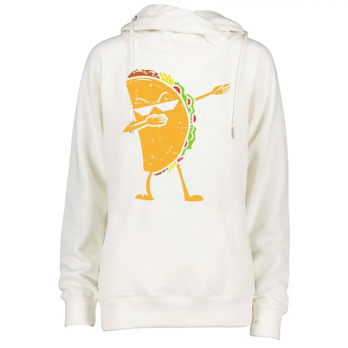 Dabbing Taco Funny Cinco De Mayo Dab Dance Womens Funnel Neck Pullover Hood