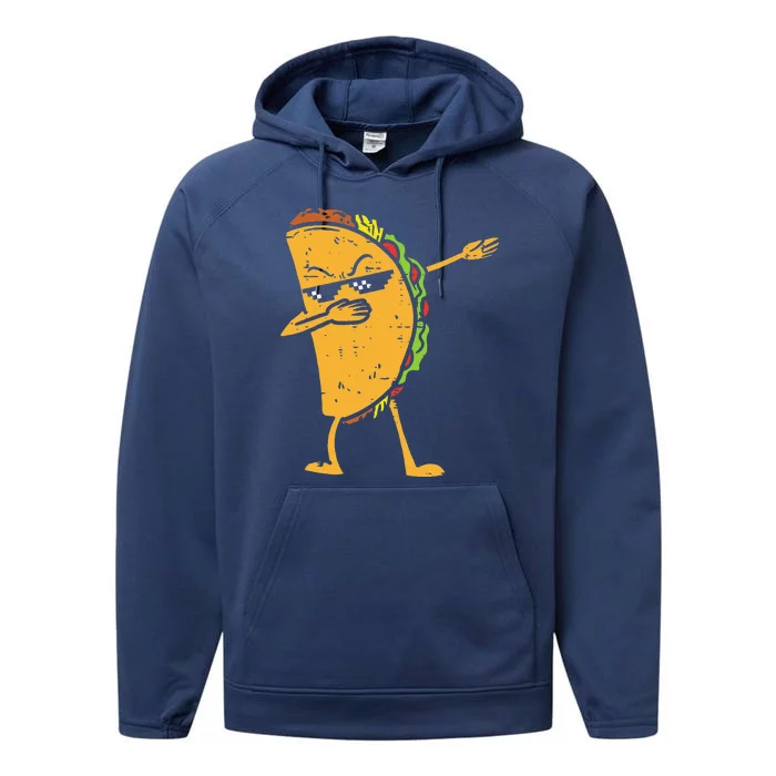 Dabbing Taco Funny Cinco De Mayo Dab Dance Performance Fleece Hoodie