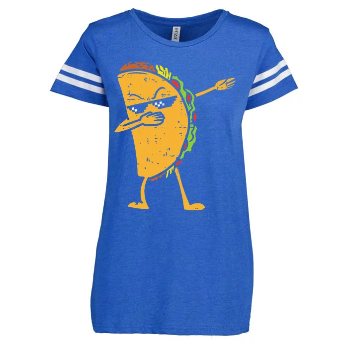 Dabbing Taco Funny Cinco De Mayo Dab Dance Enza Ladies Jersey Football T-Shirt