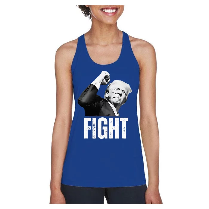 Donald Trump Fist Pump Donald Trump Shooting Women's Racerback Tank