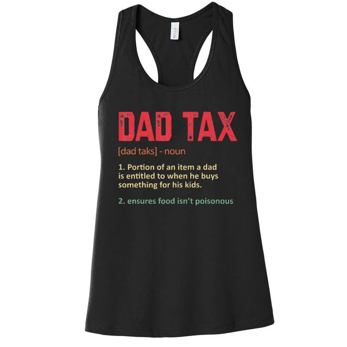 Dad Tax Funny Dad Tax Definition Father's day Women's Racerback Tank