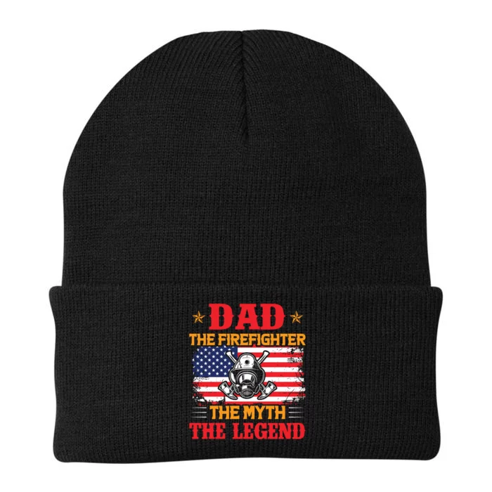 Dad The Firefighter The Myth The Legend Fathers Day Gifts Knit Cap Winter Beanie