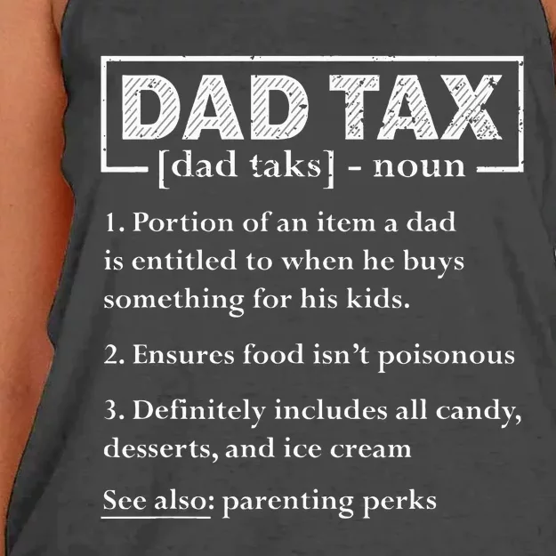 Dad Tax Funny Dad Tax Definition FatherS Day Women's Knotted Racerback Tank