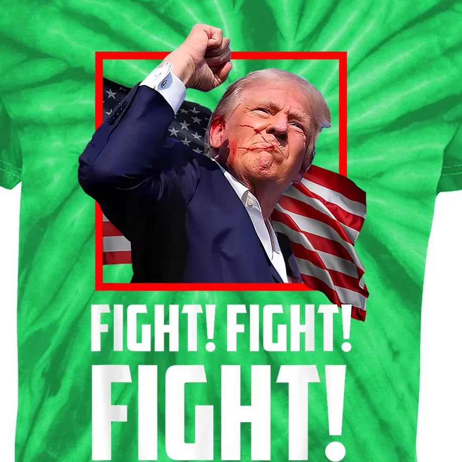 Donald Trump Fight Fighting Fighters Supporters Americans Kids Tie-Dye T-Shirt