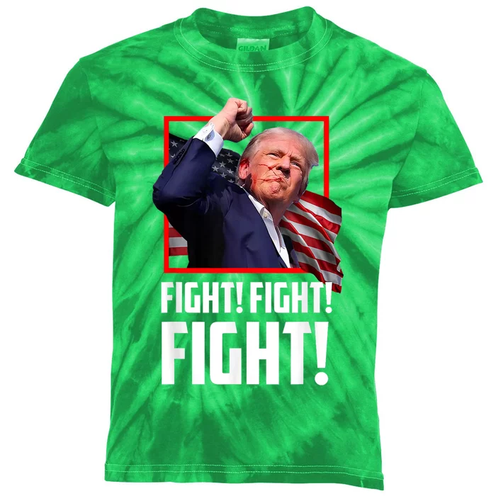 Donald Trump Fight Fighting Fighters Supporters Americans Kids Tie-Dye T-Shirt