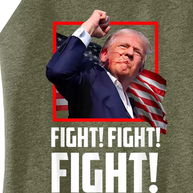 Donald Trump Fight Fighting Fighters Supporters Americans Women’s Perfect Tri Rocker Tank