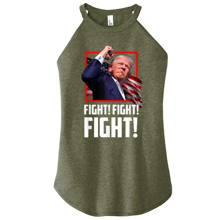 Donald Trump Fight Fighting Fighters Supporters Americans Women’s Perfect Tri Rocker Tank