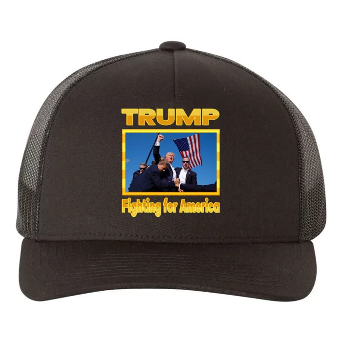 Donald Trump Fighting For America Yupoong Adult 5-Panel Trucker Hat