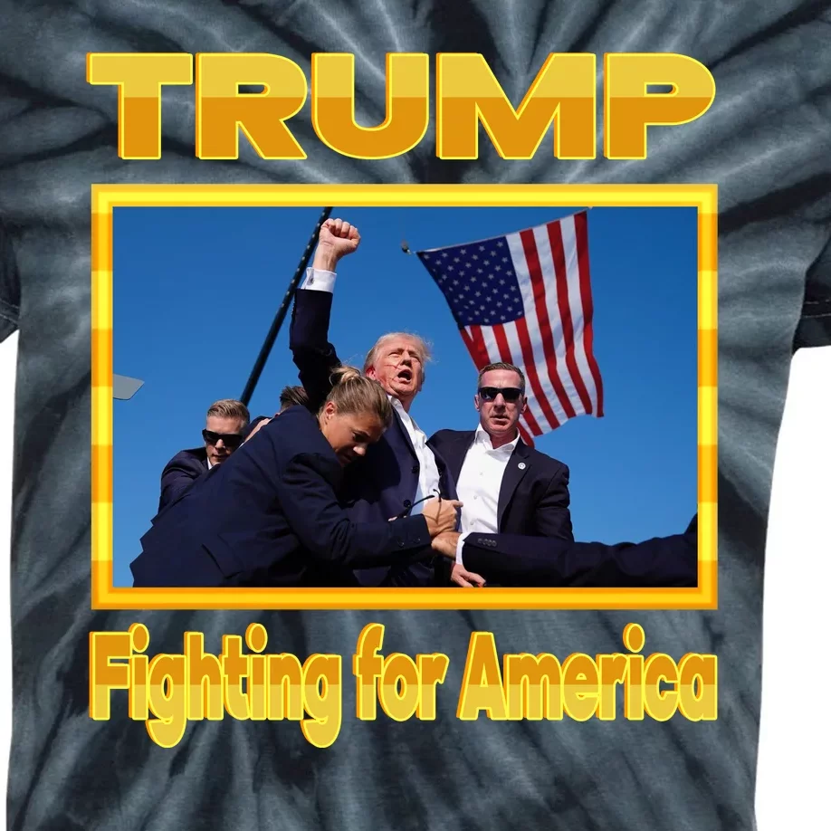 Donald Trump Fighting For America Kids Tie-Dye T-Shirt