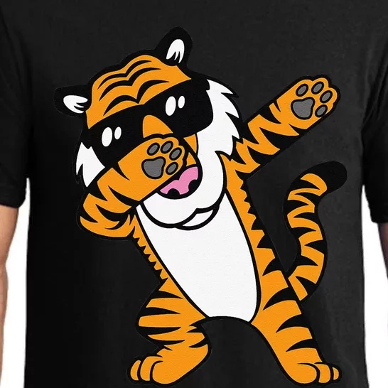 Dabbing Tiger Funny Cool Dancing Big Cat Dab Pajama Set