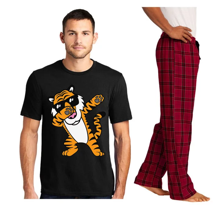 Dabbing Tiger Funny Cool Dancing Big Cat Dab Pajama Set