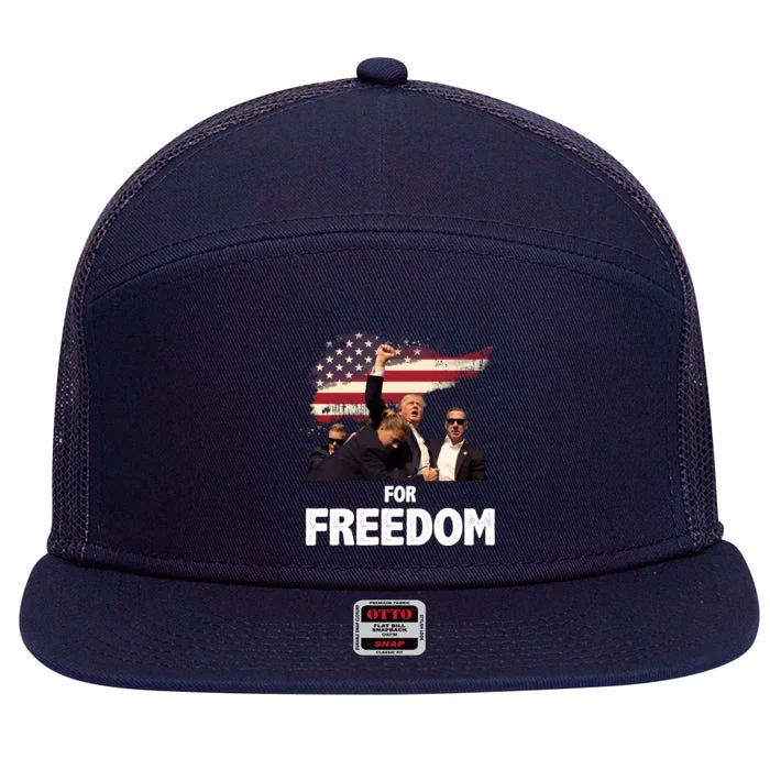 Donald Trump For Freedom 7 Panel Mesh Trucker Snapback Hat