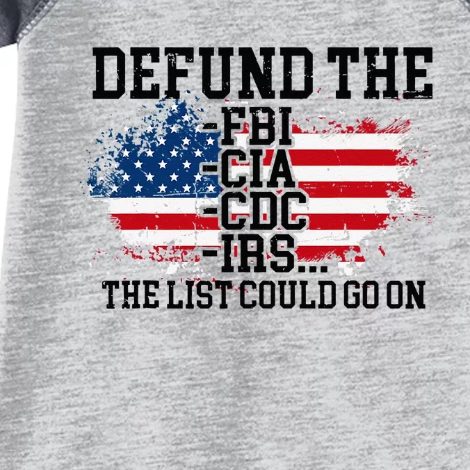 DEFUND THE FBI CIA CDC IRS... The List Could Go On Infant Baby Jersey Bodysuit