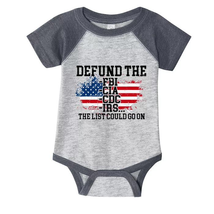 DEFUND THE FBI CIA CDC IRS... The List Could Go On Infant Baby Jersey Bodysuit