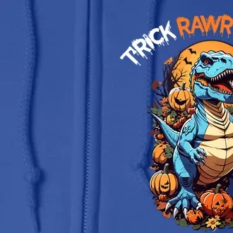 Dinosaur Trex Funny Trick Rawr Treat N Halloween Pumpkin Gift Full Zip Hoodie