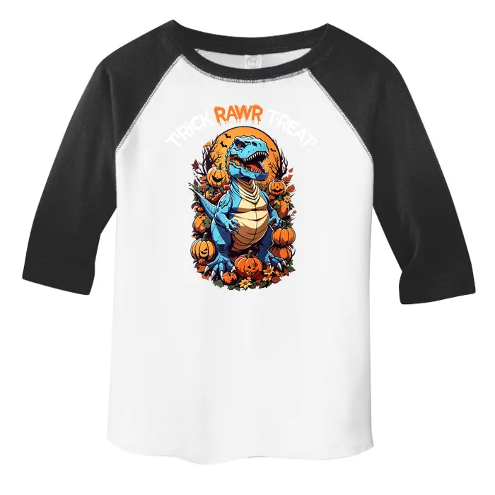 Dinosaur Trex Funny Trick Rawr Treat N Halloween Pumpkin Gift Toddler Fine Jersey T-Shirt