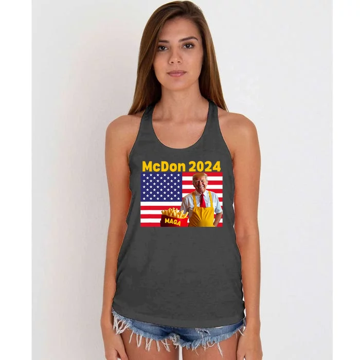 Donald Trump French Fry Cooking Fries Women's Knotted Racerback Tank