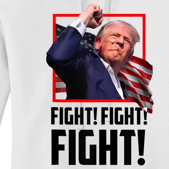 Donald Trump Fight Fighting Fighters Supporters Americans 2024 Women's Pullover Hoodie