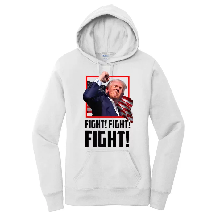 Donald Trump Fight Fighting Fighters Supporters Americans 2024 Women's Pullover Hoodie