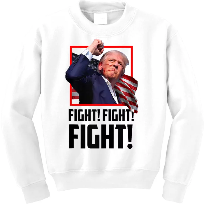 Donald Trump Fight Fighting Fighters Supporters Americans 2024 Kids Sweatshirt