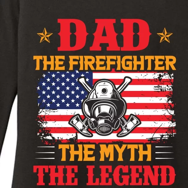 Dad The Firefighter The Myth The Legend Womens CVC Long Sleeve Shirt