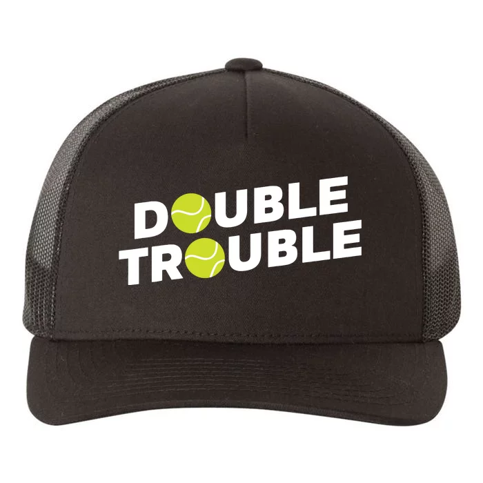 Double Trouble Funny Tennis With Tennis Balls Yupoong Adult 5-Panel Trucker Hat