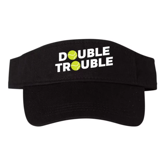 Double Trouble Funny Tennis With Tennis Balls Valucap Bio-Washed Visor