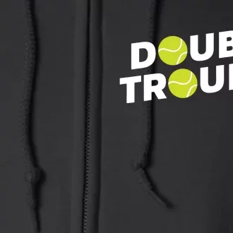 Double Trouble Funny Tennis With Tennis Balls Full Zip Hoodie