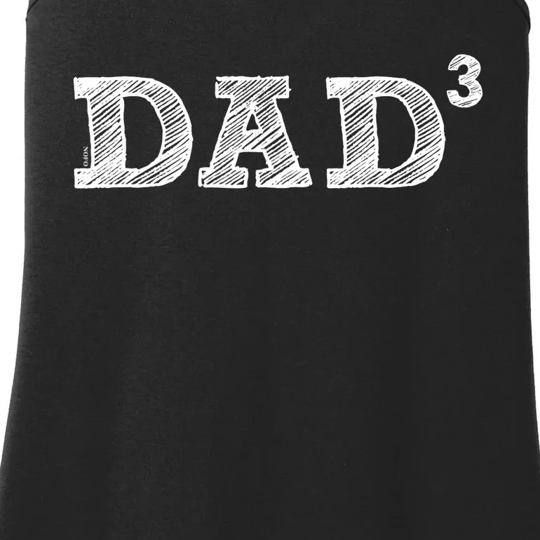 Dad3, Three, Father's Day, Father of Three Ladies Essential Tank