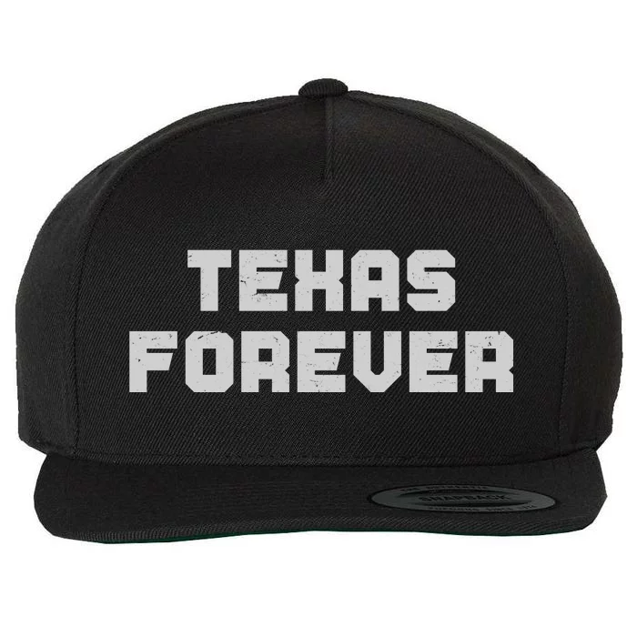 Distressed Texas Forever Wool Snapback Cap