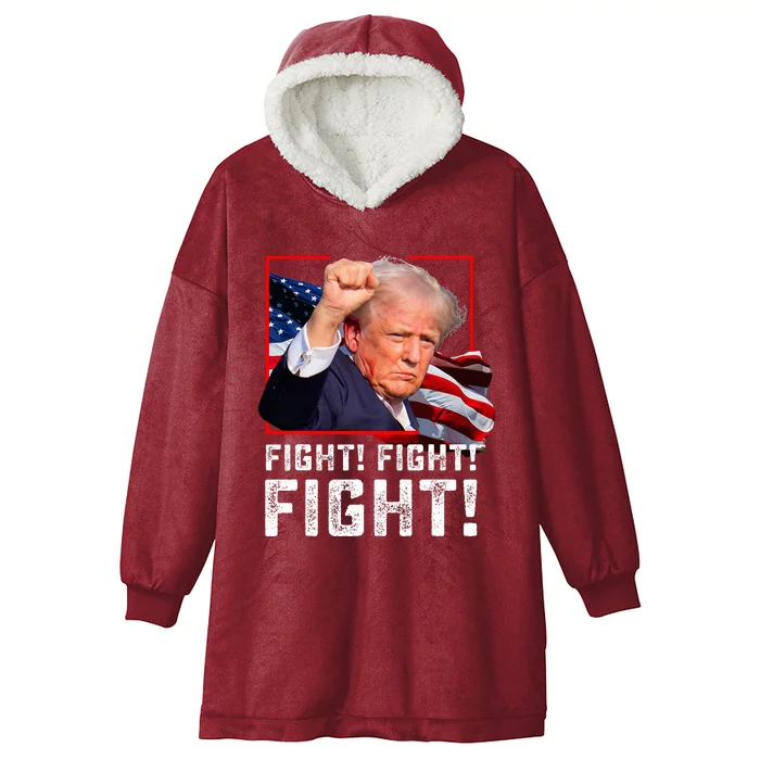 Donald Trump Fight Fighting Fighters Supporters Americans Hooded Wearable Blanket