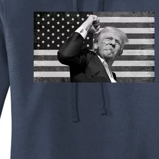 Donald Trump Fight Freedom Usa Flag Women's Pullover Hoodie