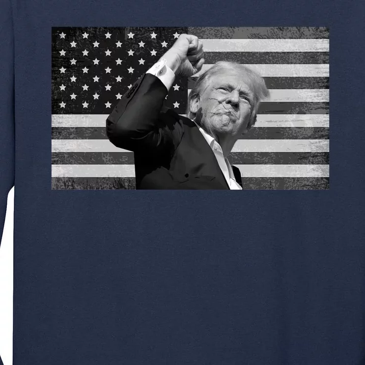 Donald Trump Fight Freedom Usa Flag Tall Long Sleeve T-Shirt