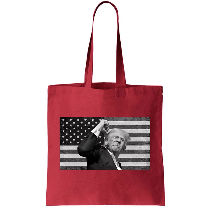 Donald Trump Fight Freedom Usa Flag Tote Bag