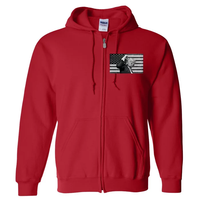 Donald Trump Fight Freedom Usa Flag Full Zip Hoodie