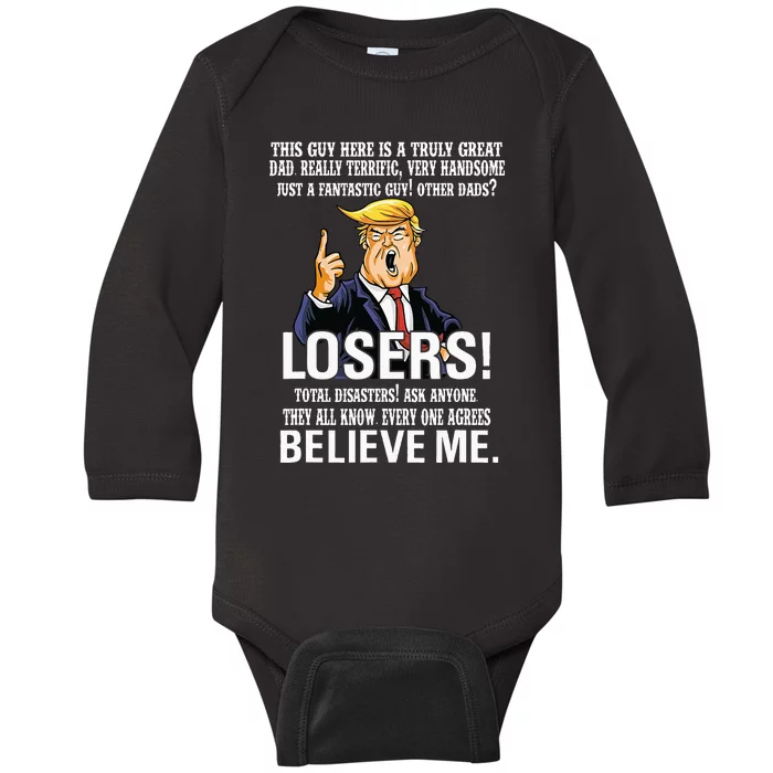 Donald Trump Fathers Day Great Dad Baby Long Sleeve Bodysuit