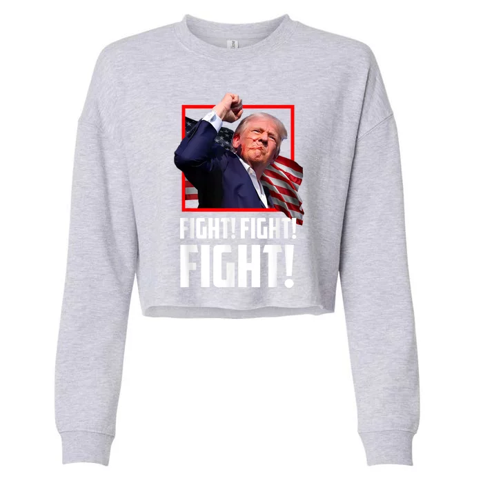 Donald Trump Fight Fighting Fighters Supporters Americans Cropped Pullover Crew