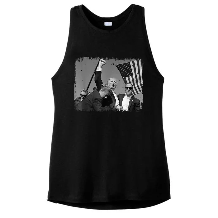 Donald Trump Fist Pump Ladies Tri-Blend Wicking Tank