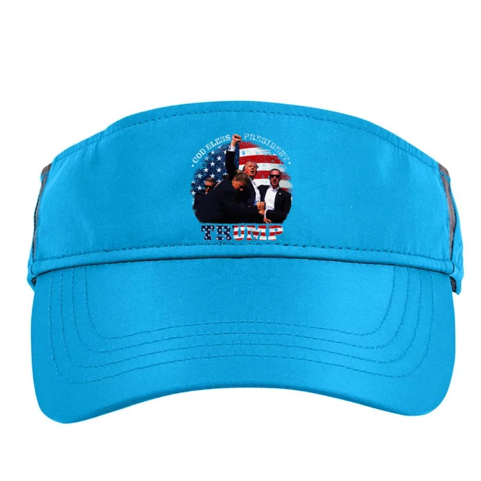 Donald Trump Fight Fist Shot 2024 God Bless President Trump Adult Drive Performance Visor