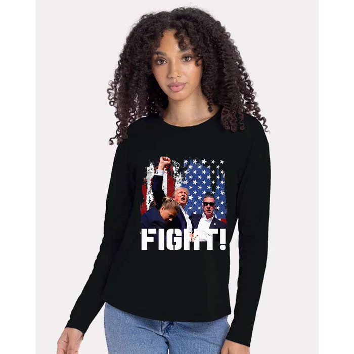 Donald Trump Fist Pump Womens Cotton Relaxed Long Sleeve T-Shirt