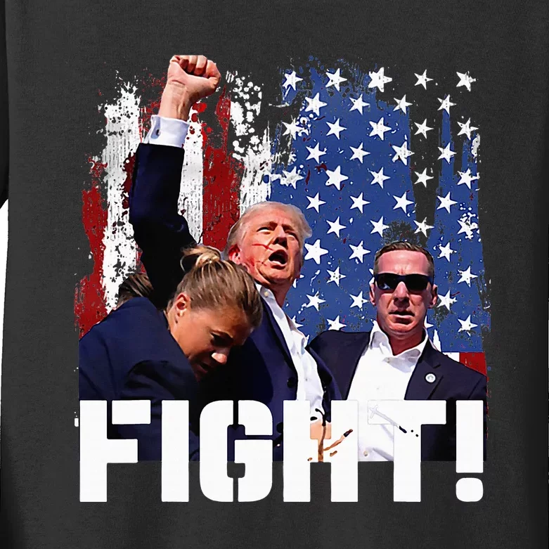 Donald Trump Fist Pump Kids Long Sleeve Shirt